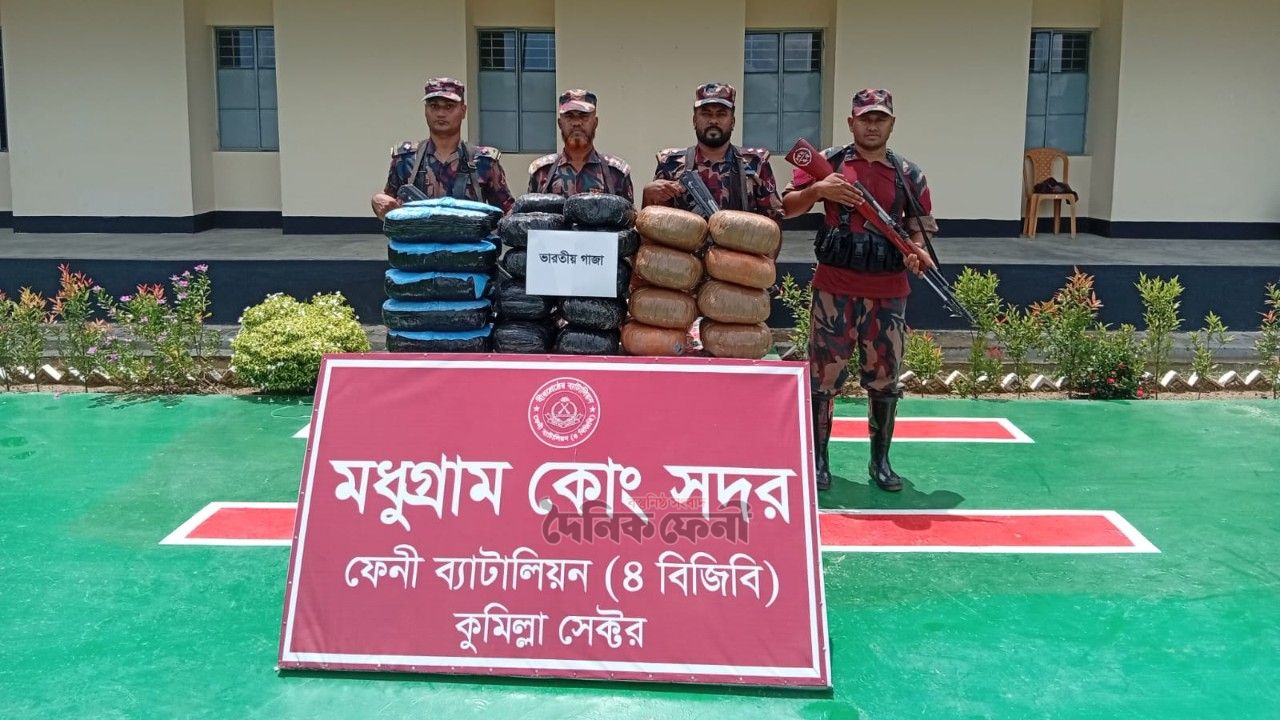 ফেনী সীমান্তে বিজিবির অভিযানে সাড়ে ৬৩ কেজি ভারতীয় গাঁজা জব্দ